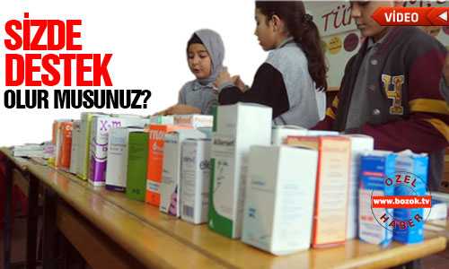 ÖÐRENCİLERDEN SÜRİYE’Lİ MÜLTECİLERE İLAÇ YARDIMI