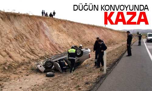 Düğün Konvoyunda Kaza 2 Yaralı
