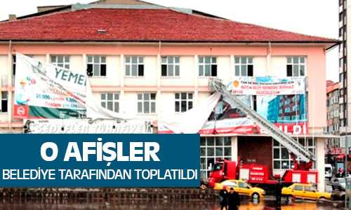 Yozgat Belediyesi Görüntü Kirliliği Oluşturan Afişleri Toplattı