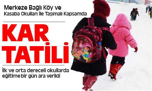 Yarın için Yozgat’ta Kar Tatili