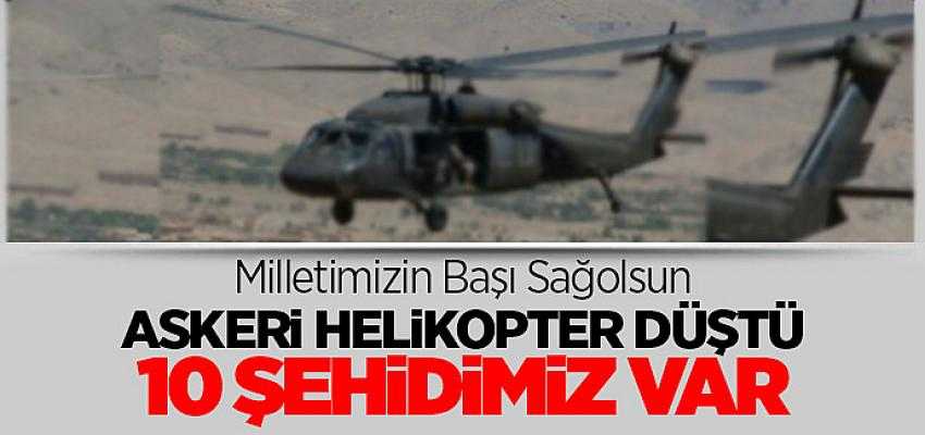Bitlis'te Askeri helikopter düştü, 10 asker şehit