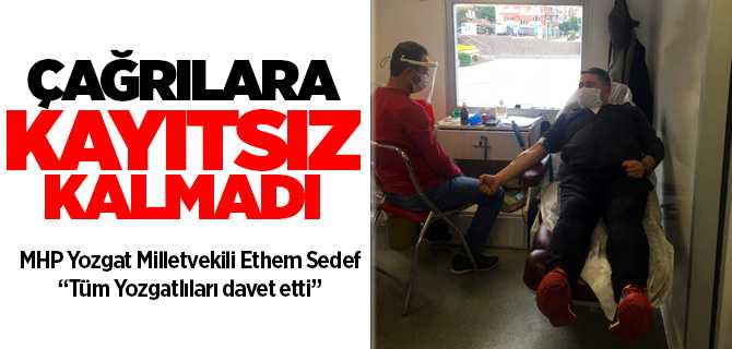 MHP Yozgat Milletvekili Sedef, Kızılay'ın çağrısına kayıtsız kalmadı