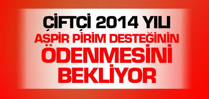 Çiftçi, 2014 Yılı Aspir Destek Priminin Ödenmesini Bekliyor