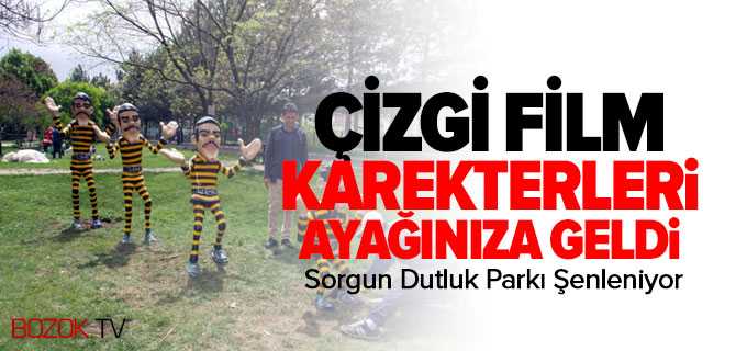 Sorgun Dutluk Parkı Çizgi Film Karakterleriyle Şenleniyor