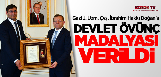 J. Uzm. Çvş. İbrahim Hakkı Doğan'a Devlet Övünç Madalyası