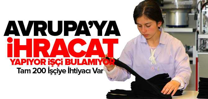 Avrupa'ya İhracat Yapıyor İşçi Bulamıyor