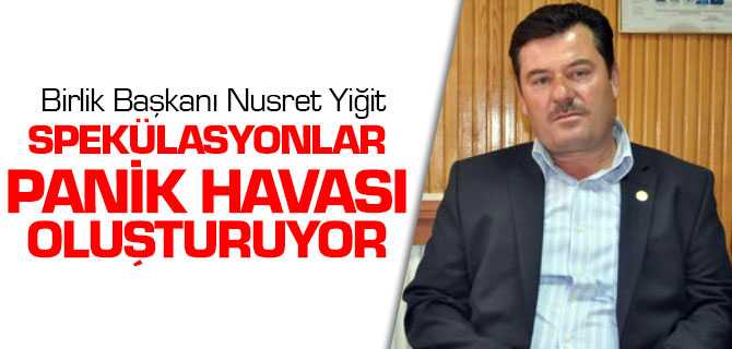 Yiğit, Spekisülasyonlar Panik Havası Oluşturuyor