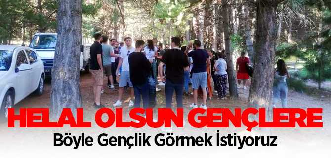 Bahadınlı gençler çevre temizliği yaptı, başkan destek verdi