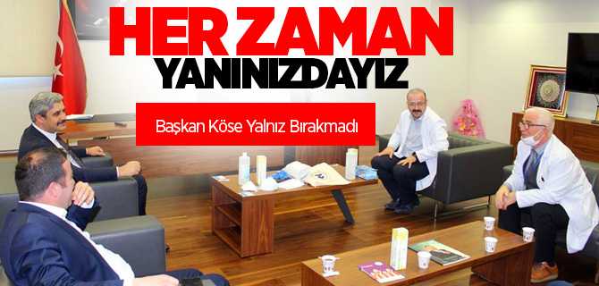 Başkan Köse Şehir Hastanesi Personeline Maske ve Dezenfektan Hediye Etti