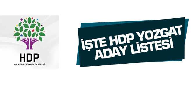 İşte HDP'nin Yozgat Aday Listesi