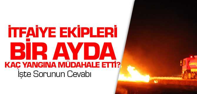 İtfaiye Ekipleri Bir Ayda Kaç Yangına Müdahale Etti