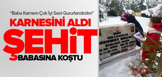 Karnesini Aldı Şehit Babasına Koştu