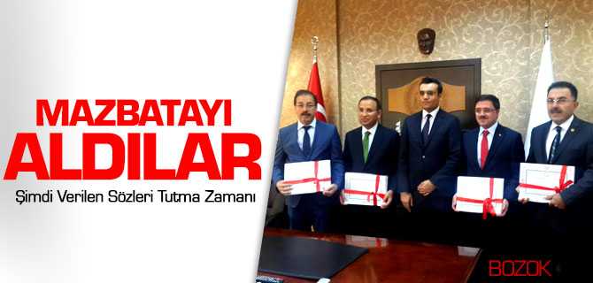Ak Partili Vekiller Mazbatalarını Aldı