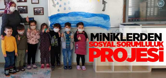 Anaokulu öğrencilerinden Yağmur Suyu Hasadı Projesi 