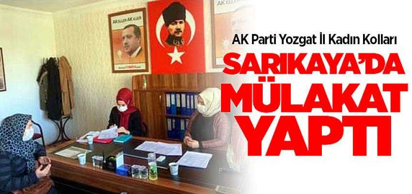 Ak Parti Yozgat İl Kadın Kolları Başkanı İlknur Ünal Sarıkaya'da mülakat yaptı