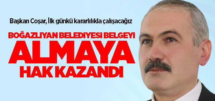Boğazlıyan Belediyesi Sıfır Atıl Belgesi almaya hak kazandı