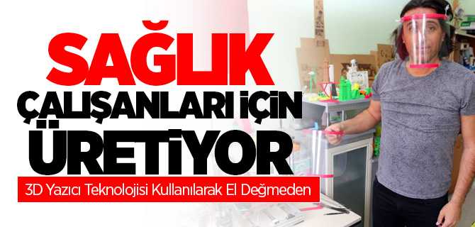 Bozok Üniversitesi Sağlık çalışanları için 3D yazıcı teknolojisi kullanılarak el değmeden yüz siperi üretiyor