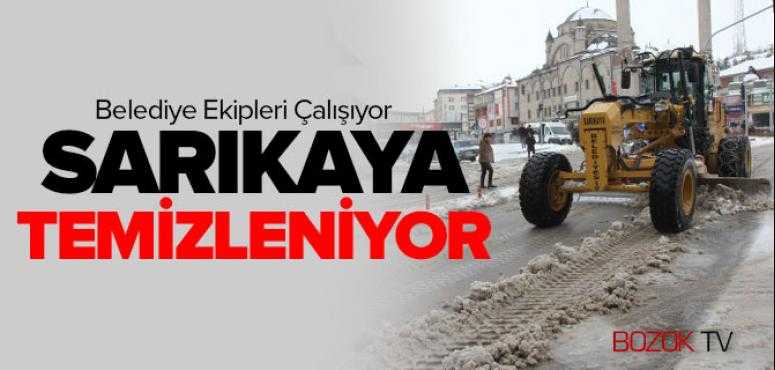 Sarıkaya'da Kar Temizleme Çalışmaları Devam Ediyor