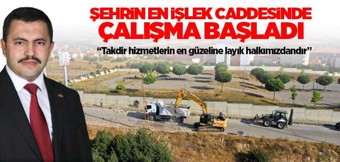 Akdağmadeni Belediyesi Barbaros caddesinde çalışmalara başladı
