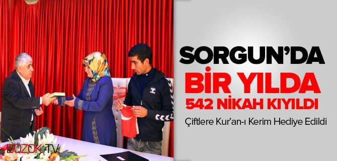 Sorgun'da 1 Yolıda 542 Nikah kayıldı