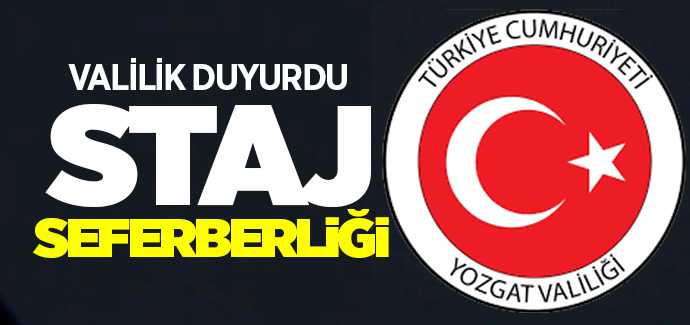 Valilik Staj seferberliği projesini duyurdu