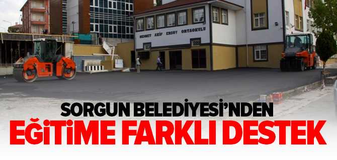 Sorgun Belediyesi Okul Bahçelerinde Asfaltlama Çalışmalarını Sürdürüyor