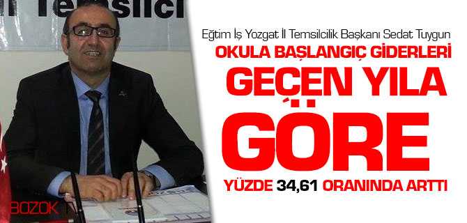 Tuygun, Okula Başlangıç Giderleri Geçen Yıla Göre Yüzde 34,61 Oranında Arttı