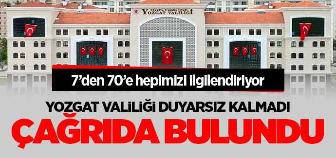 Yozgat Valiliği vatandaşlardan destek bekliyor
