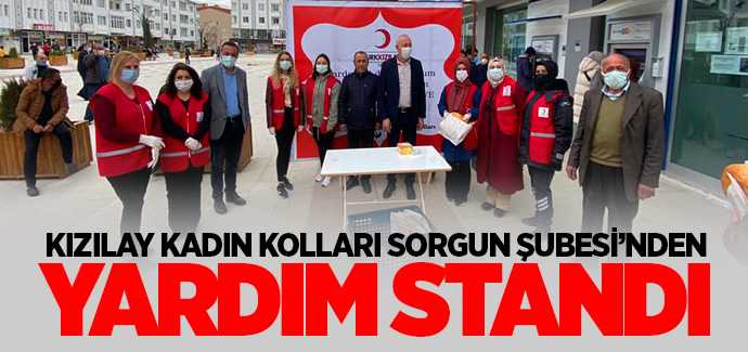 Türk Kızılayı Kadın Kolları Sorgun Şubesi'nden yardım standı