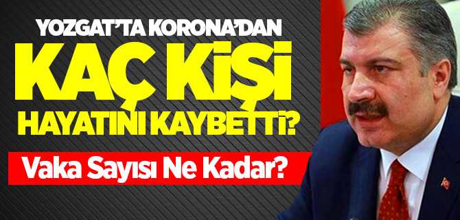 Yozgat'ta Koronadan kaç kişi hayatını kaybetti? kaç vaka var?