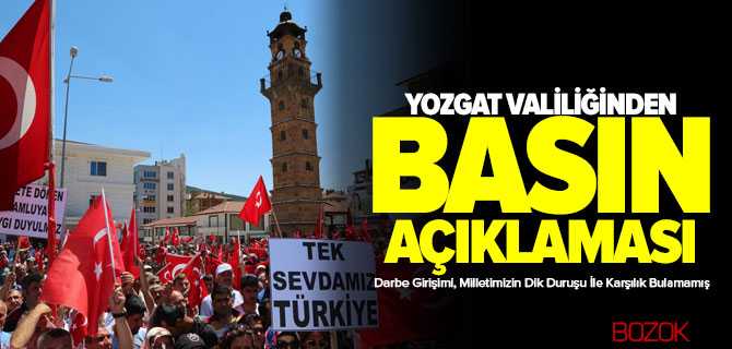 Yozgat Valiliğinden Basın Açıklaması 